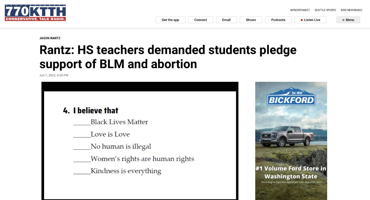 HS pledge BLM abortion