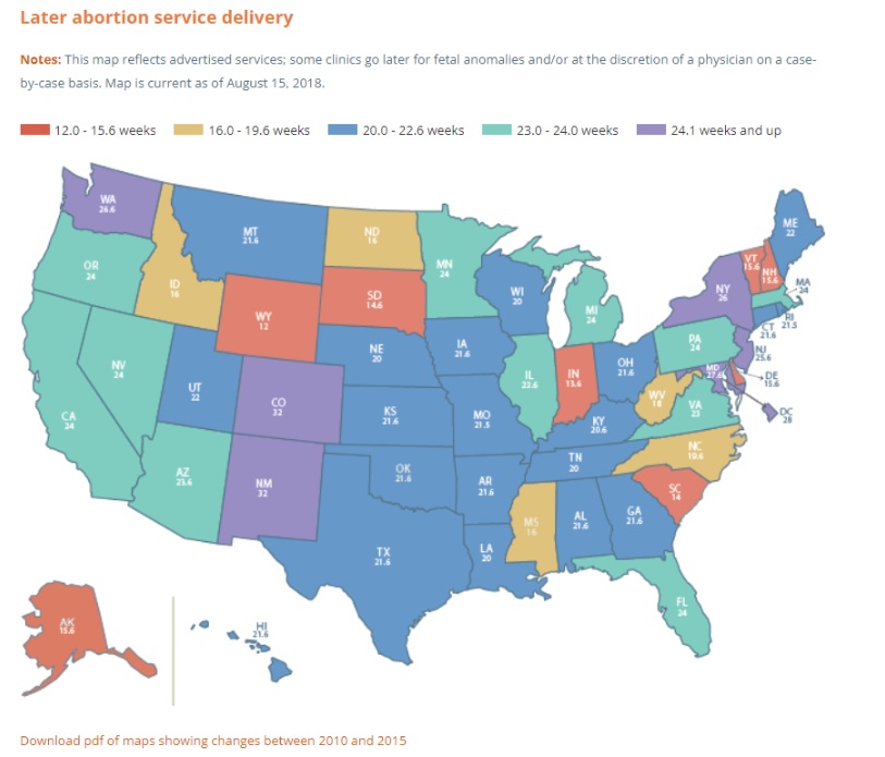 Image: Late abortions located on map by Later Abortion Initiative