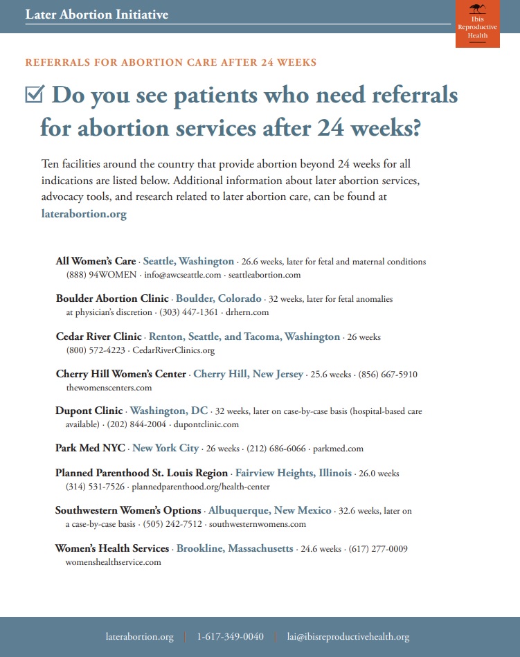 Image: Later Abortion Initiative abortions referrals after 24 weeks