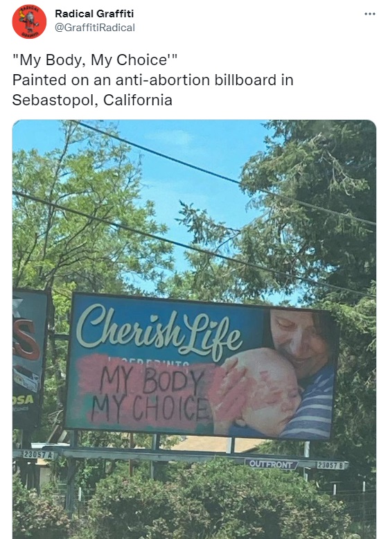 Sebastopol California PRC Billboard defaced