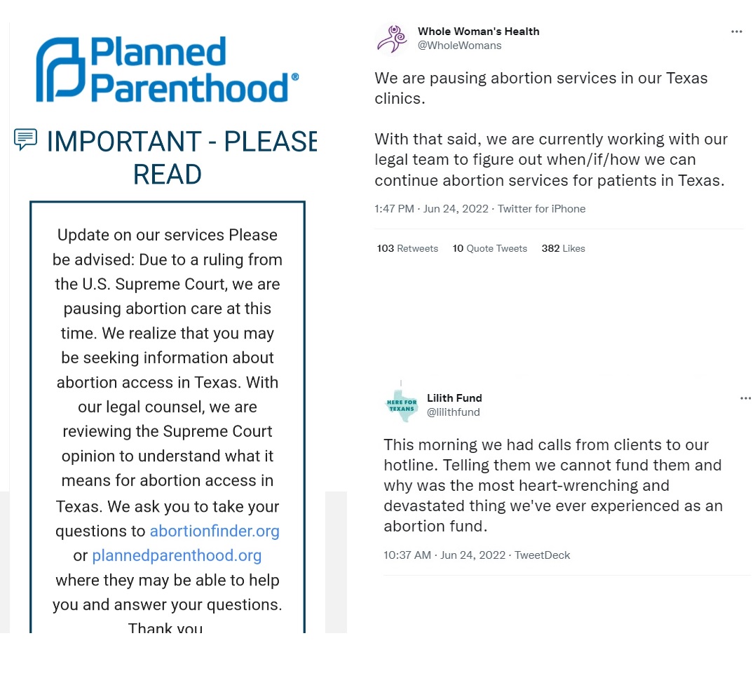 WWH abortion chain Planned Parenthood stops abortions in Texas