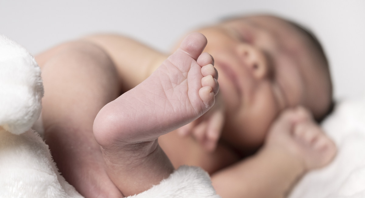 close-up of a baby’s foot