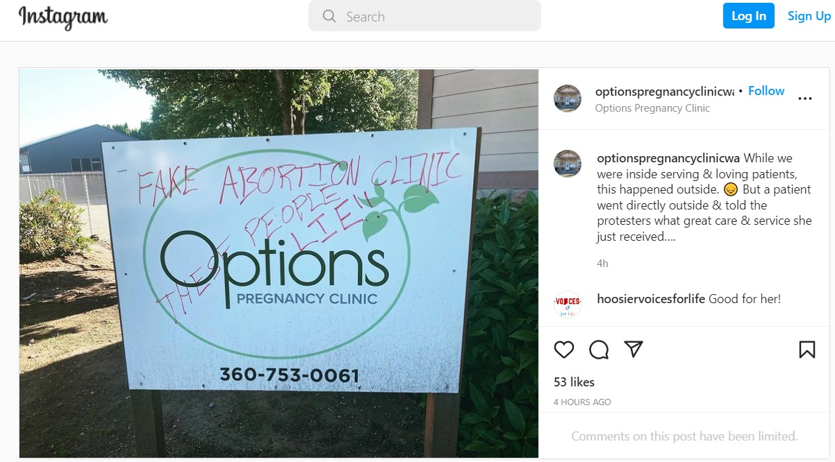 Image: Options Pregnancy Clinic in Olympia Wa.
