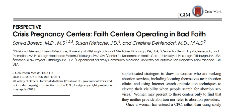 Image: Article authored by abortionist and abortion trainer attacks pro-life pregnancy centers