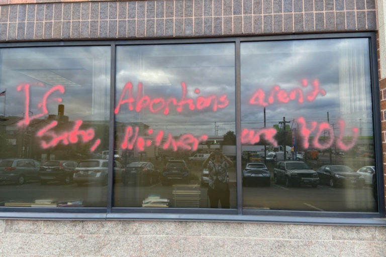 Image: Abria Pregnancy Resources in St Paul vandalized (Image Alpha News via APR) 