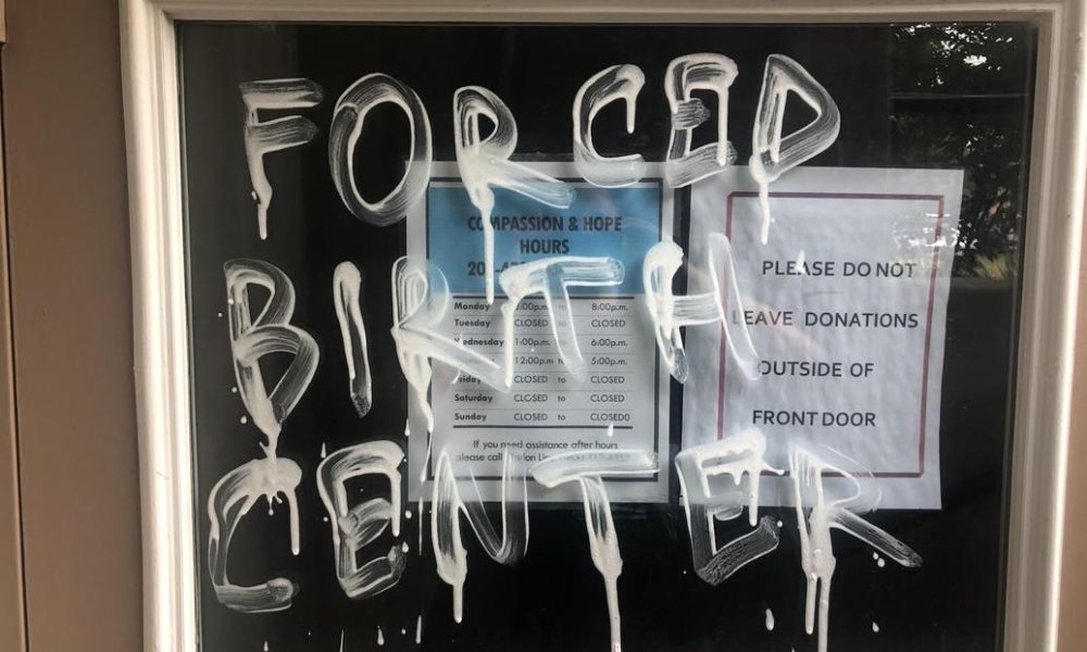 Image: Compassion and Hope Pregnancy Center of Pocatello Idao vandalized by pro-abortion violence
