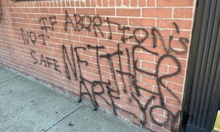 Image: MA Pregnancy Help Center vandalized (Image: Your Options Medical)