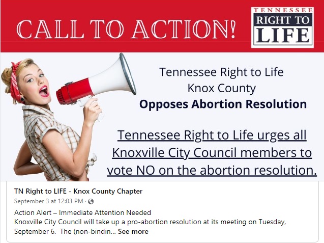Image: Tennessee Right to Life opposes pro-abortion resolutions in Knoxville
