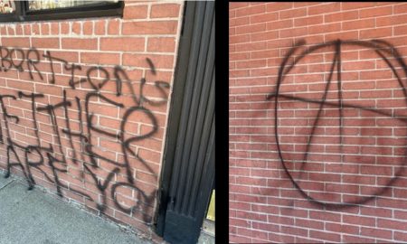 Image: Your Options Medical pro-life pregnancy help center vandalized with Janes Revenge, abortion, Alaska