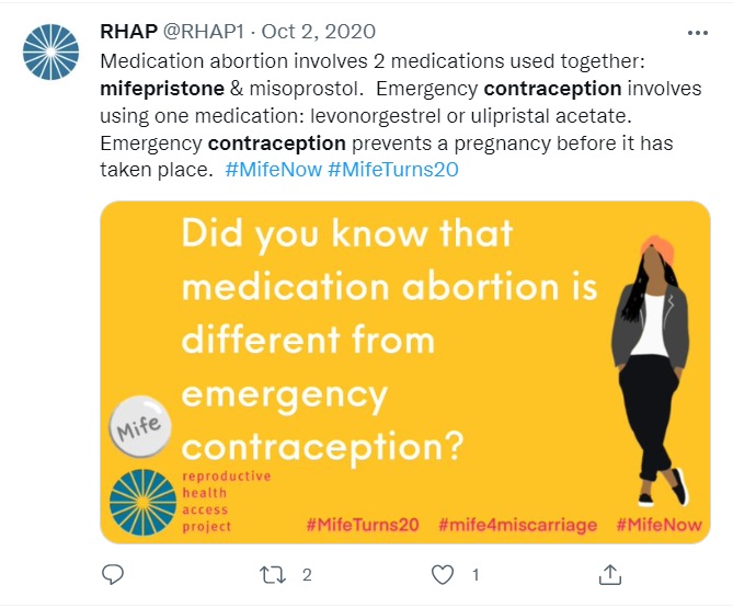 Image: medication abortion is not contraceptives' (Image: Twitter) 
