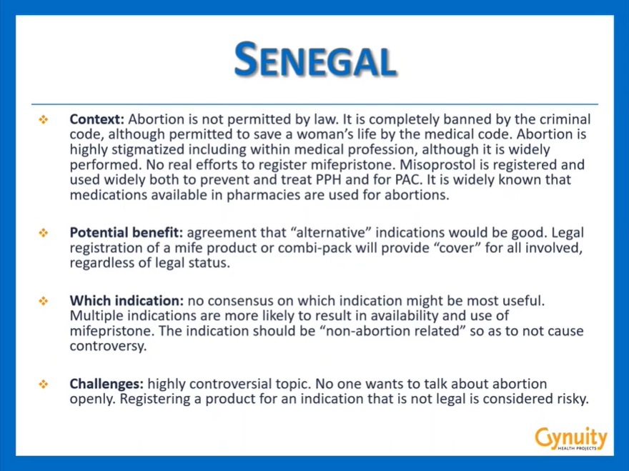 Image: Increasing access to abortion under other indications non abortion related (Gynuity HP webinar slide)