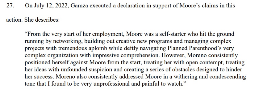 Image: Planned Parenthood former employee Nicole Moore accused PP of racism and her supervisor wrote this memo