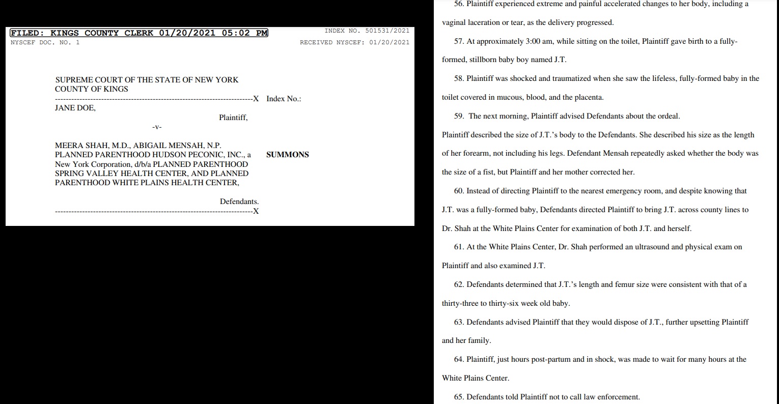 Image: Planned Parenthood lawsuit alleges they misdiagnosed a 36 week pregnancy as 6 weeks baby delivered into toilet after abortion pills