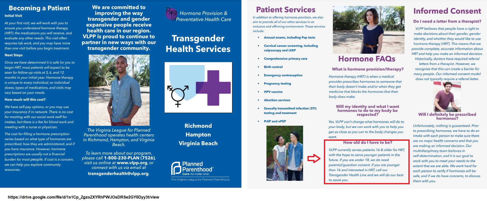 Image: Virginia League for Planned Parenthood transgender brochure