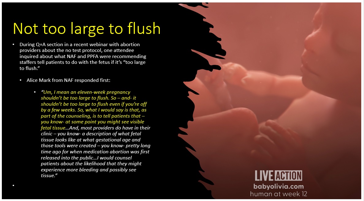 Image: Abortion proponents on babies too large to flush with at home DIY abortion pill