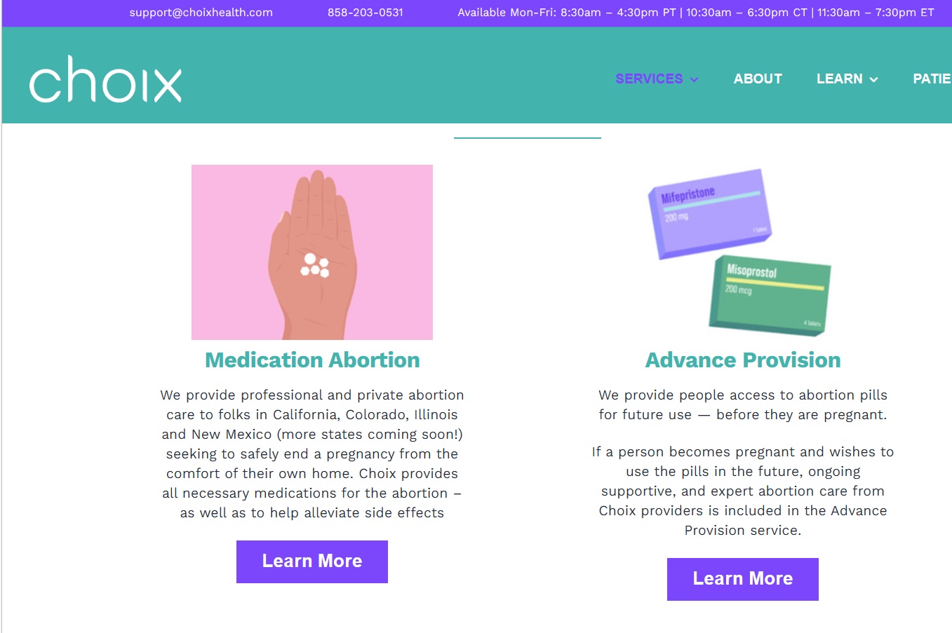 Image: Choix selling advanced provision outside FDA approved abortion pill regimen