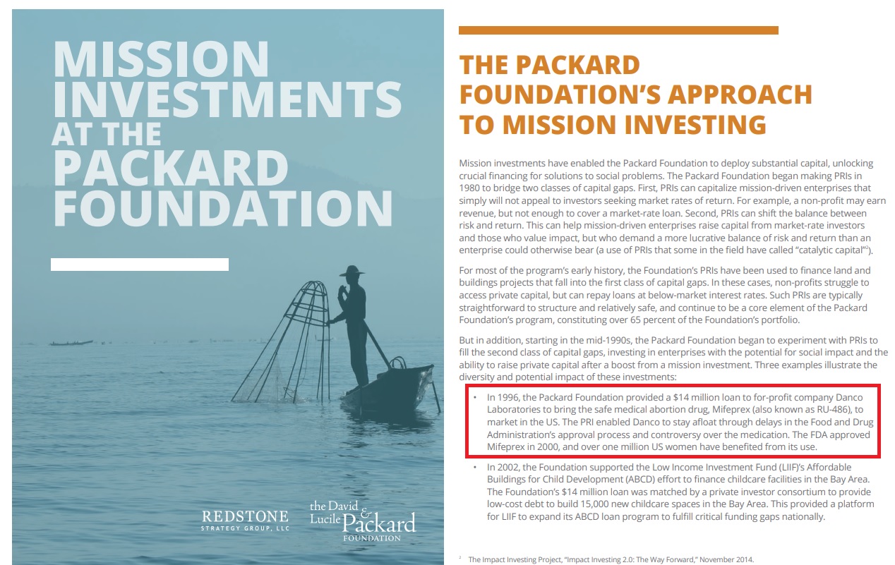 Image: Abortion Pill Funding: Packard Foundation seeded Danco with $14M in early days 2014 AR