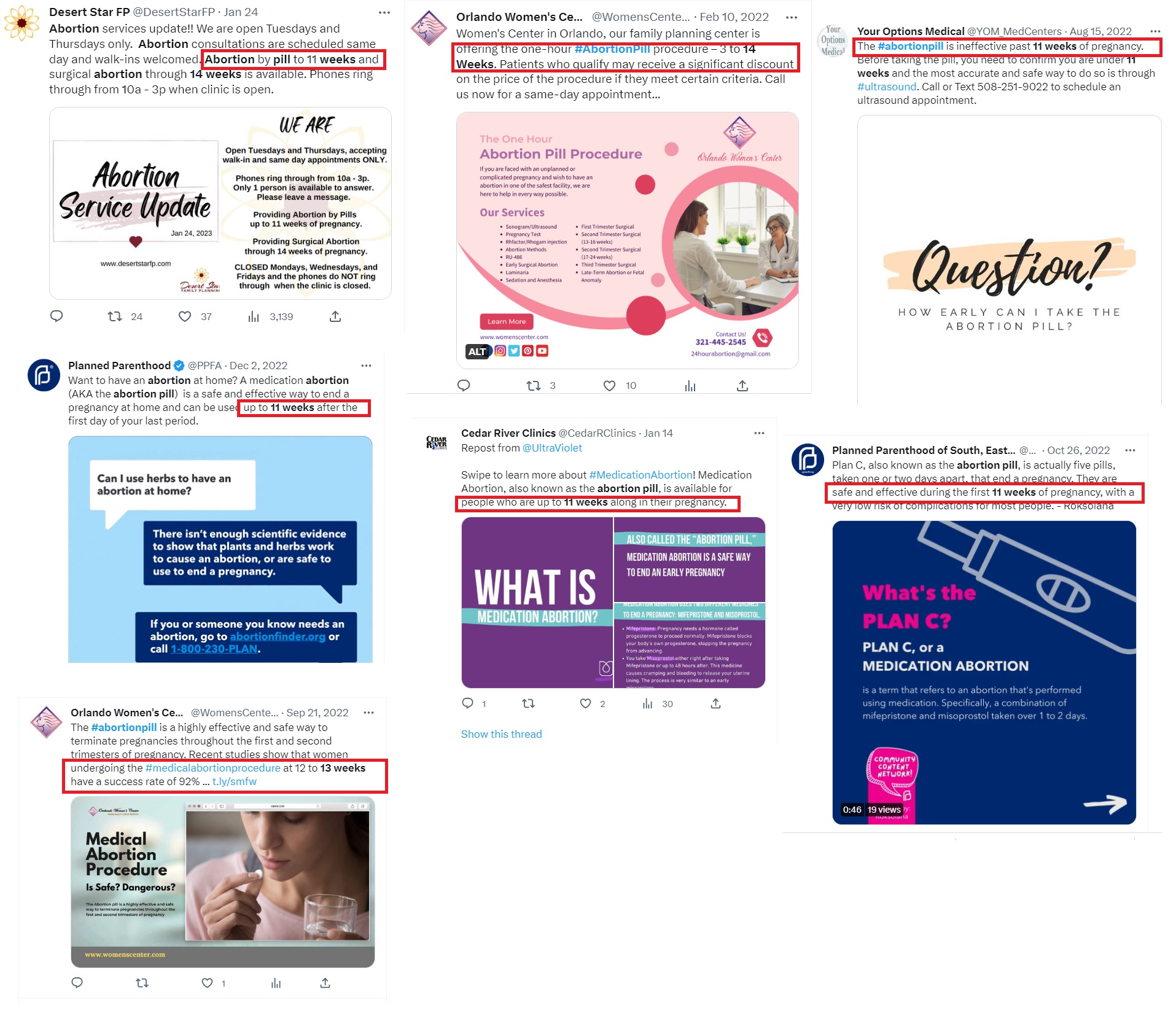 Image: Abortion industry sells abortion pills passed FDA approved limits (Images: Twitter)