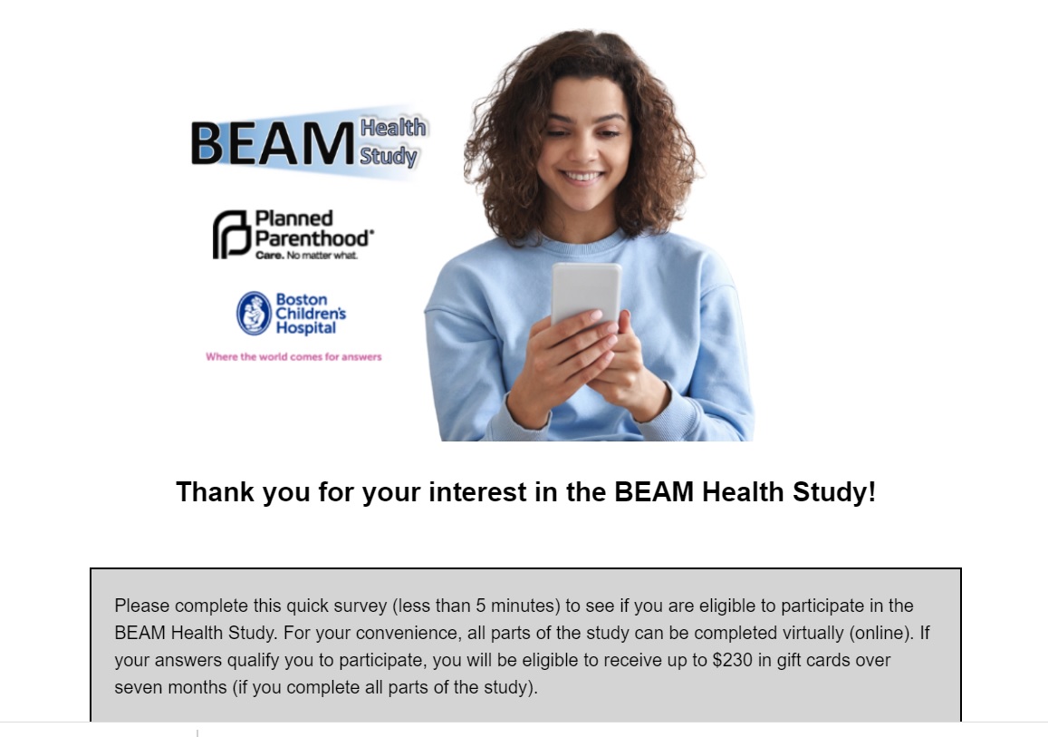 Image: Planned Parenthood and Boston Children's BEAM Study