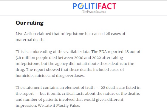 Politifact Live Action Factcheck ruling