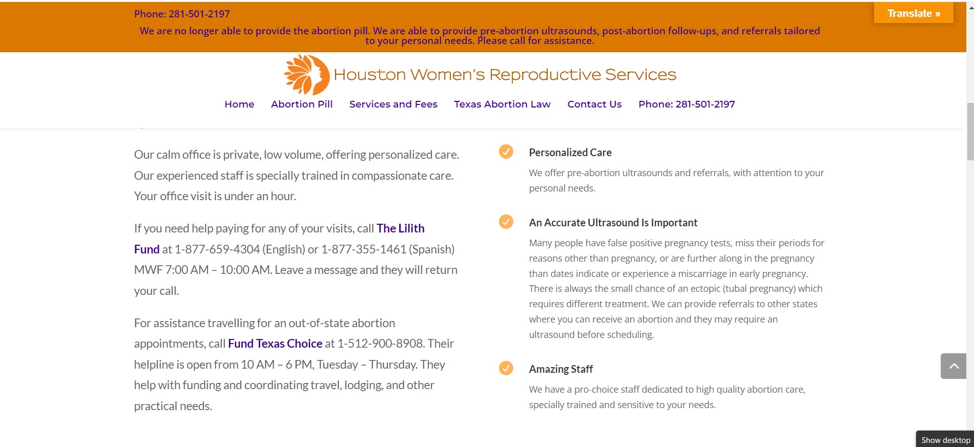 Post-Abortion Care and Ultrasounds offered by former abortion facility in Houston