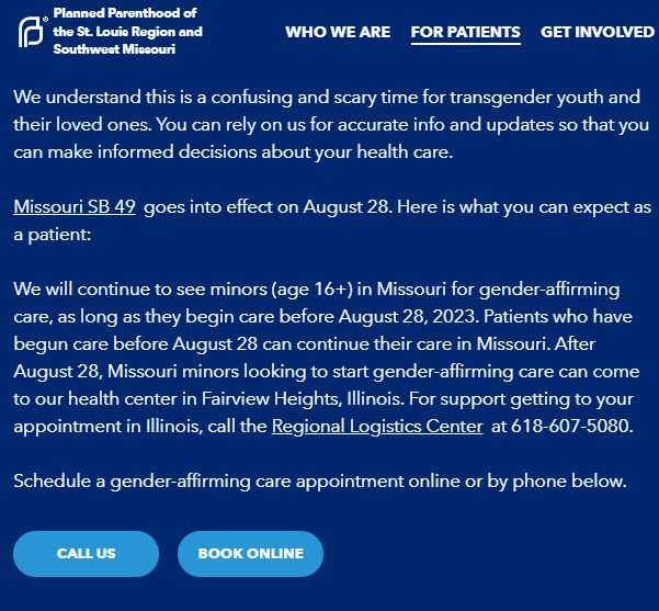 Planned Parenthood responds to Missouri transgender law SB49