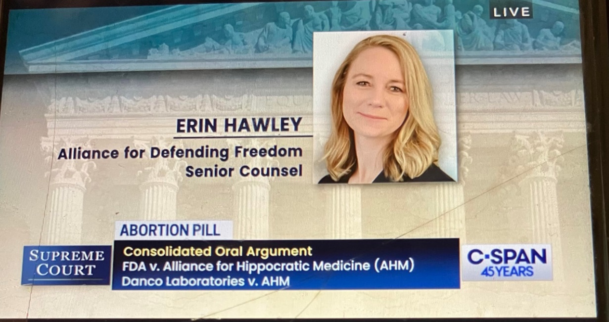 ADF attorney Erin Hawley represents pro-life doctors argues abortion pill case before SCOTUS