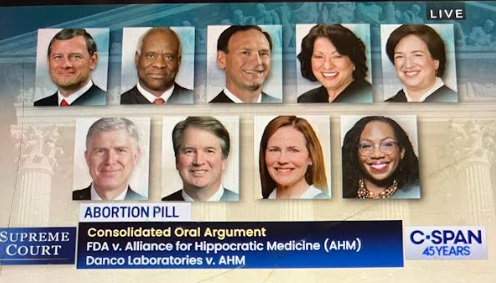 US Supreme Court hears abortion pill case FDA v AHM March 26, 2024