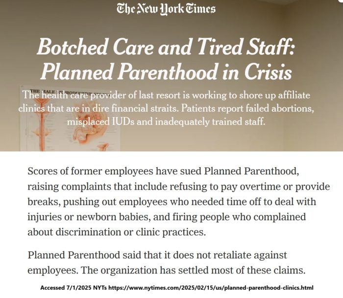 New York Times details discrimination against Planned Parenthood