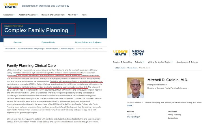 UC Davis abortion training Complex Family Planning Mitchell Creinin