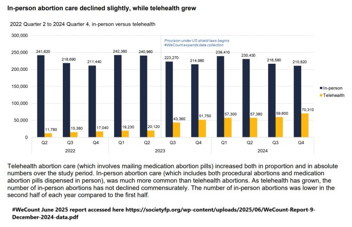 #WeCount for 2024 Telehealth v In Person abortions