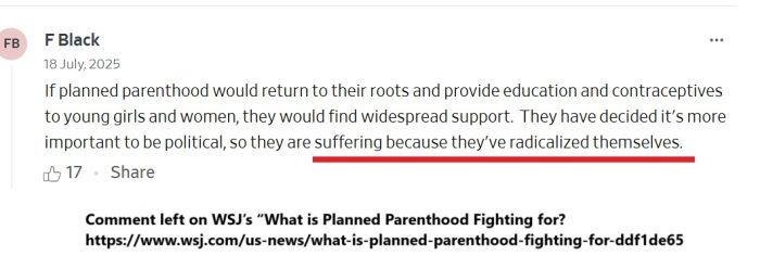 Planned Parenthood has radicalized themselves