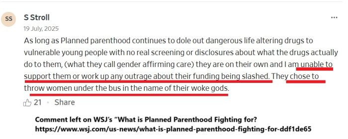 Planned Parenthood looses support for woke gods