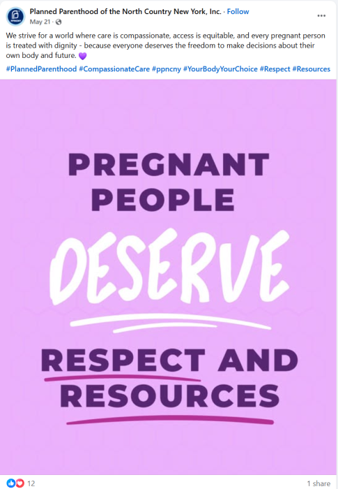 Planned Parenthood's 'mission creep' refers to women as 'pregnant people' (Image: Facebook) 