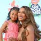 Hazel Monét Gaines, Victoria Monét at the Nickelodeon 2025 Kids' Choice Awards held at Barker Hangar on June 21, 2025 in Santa Monica, California. (Photo by Gilbert Flores/Variety via Getty Images) abort