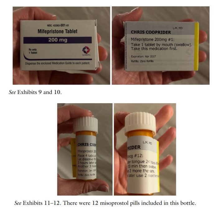 Abortion pill wrongful death lawsuit abortion pills allegedly from Aid Access exhibits 9-12